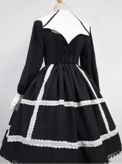 Devil's Wing Black Long Sleeve Gothic Lolita Dress -NAUS Lolita Shop 1 2 500x672 4