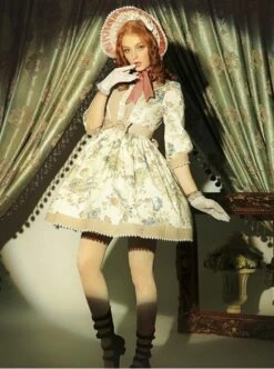 Classical Puppets,Victoria Garden~ Peter Pan Collar Classic Lolita OP Dress -NAUS Lolita Shop 1 3 500x672 2