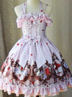 Magic Tea Party Flowers And Birds Poetry Series Sweet Lolita Sling Dress -NAUS Lolita Shop 1 500x672 1151