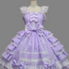 White Lace Bowknot Purple Sweet Lolita Sling Dress