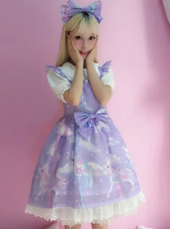 Unicorn Carousel Series Flying Sleeves Sweet Lolita Dress -NAUS Lolita Shop 1 500x672 1260