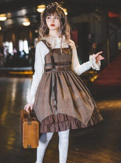 Slaughter Series JSK Stripe Printing Punk Lolita Sling Dress -NAUS Lolita Shop 1 500x672 1276