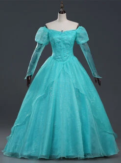 Mermaid Ariel Blue Dress Cosplay Costume Lolita Prom Dress -NAUS Lolita Shop 1 500x672 129