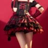 Shibuya Kitty Series Black Red Plaid Ribbon Bowknot Idol Subculture Y2K Bare Shoulders Punk Lolita Dress