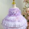 Purple Lace Large Trailing Exquisite Embroidery Three-Dimensional Flower Decoration Classic Lolita Kids Sleeveless Dress
