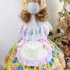 Pastoral Style Yellow Floral Foreign Style Hollow Lace Classic Lolita Kids Sleeveless Dress
