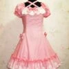 Cute Short Sleeves Pink Cotton Lolita Dress