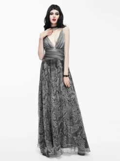 Queen Silver Low V-neck Silk Sling Long Dress 7 Queen Silver Low V-neck Silk Sling Long Dress -NAUS Lolita Shop 1 500x672 1611