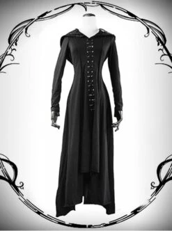 Punk Gothic Nobleman Priestess Irregular Lower Hem Hooded Dress -NAUS Lolita Shop 1 500x672 1634