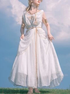 Gods Twilight Series Exquisite Gorgeous Embroidered Star Moon Metal Waist Chain Decoration Large Skirt Hem Classic Lolita Dress -NAUS Lolita Shop 1 500x672 19