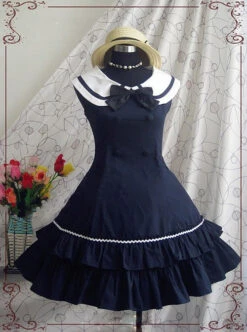 Ruffle Bow Double Breasted Two-pieces Classic Lolita Dress -NAUS Lolita Shop 1 500x672 21