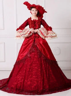Gorgeous Bowknot Red Trailing Wedding Dress Lolita Prom Dress -NAUS Lolita Shop 1 500x672 242