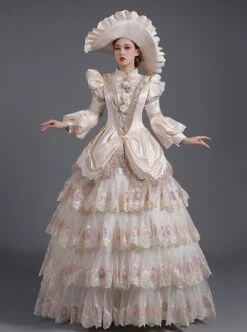 Champagne Long Sleeve Multilayer Delicate Hem Dreamy Romantic Party Ball Dinner Prom Lolita Dress -NAUS Lolita Shop 1 500x672 246