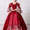 Gules Queen Of England European Retro Court Dress