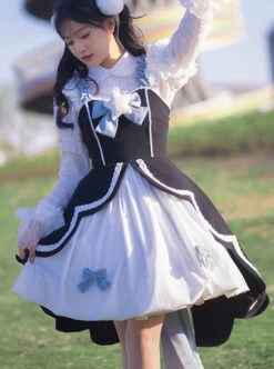 Star Wish Bottle Series Magic Girl Star Bowknot Swallowtail Hem Design Autumn Winter Classic Lolita Sleeveless Dress -NAUS Lolita Shop 1 500x672 344