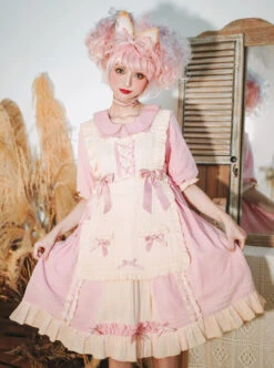 Sweet Cream Series OP Doll Collar Classic Lolita Short Lolita Dress -NAUS Lolita Shop 1 500x672 361