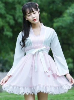 Pink Bows Ruffles Cute Sweet Lolita Dress -NAUS Lolita Shop 1 500x672 375