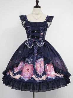 Beauty And Beast Series Printing Classic Lolita Sling Dress -NAUS Lolita Shop 1 500x672 381
