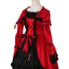 Black Lace Red Classic Lolita Long Trumpet Sleeve Dress