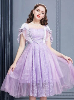 Purple Short Sleeves Lace Dream Classic Lolita Dress -NAUS Lolita Shop 1 500x672 392