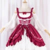 Elegant Red And White Classic Lolita Dress