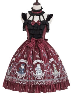 Magic Tea Party Rose Knight Series Classic Lolita Sling Dress -NAUS Lolita Shop 1 500x672 405