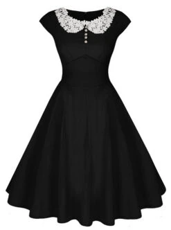 Sexy Lace Collar Slim A-line Dress -NAUS Lolita Shop 1 500x672 416