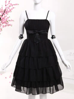 Chiffon Bowknot Elegant Classic Lolita Sling Dress -NAUS Lolita Shop 1 500x672 430