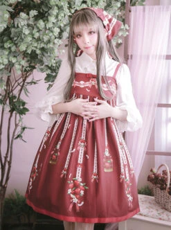 Small Apple Series JSK High Waist Classic Lolita Sling Dress -NAUS Lolita Shop 1 500x672 435