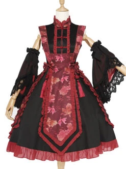 Magic Tea Party Swimming Fish Play Dream Series OP Chinese Style Classic Lolita Stand Collar Dress -NAUS Lolita Shop 1 500x672 479