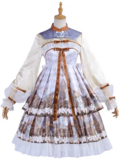 Cross Lily Series Chinese Style Classic Lolita Long Sleeve Dress -NAUS Lolita Shop 1 500x672 530