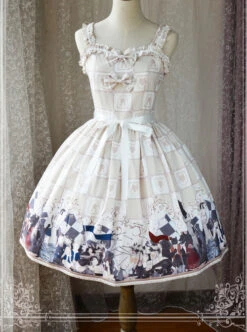 Magic Tea Party War Of Thrones Series Printing Classic Lolita Sling Dress Version 2 -NAUS Lolita Shop 1 500x672 534