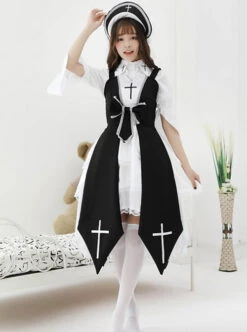 Cross Witch Gothic Lolita Black Or Red Dress And Shirt And Hat Set -NAUS Lolita Shop 1 500x672 54