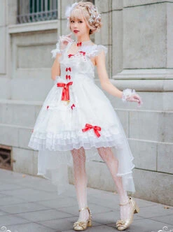 Elegant Pure White Lace Short Style Classic Lolita Sling Wedding Dress -NAUS Lolita Shop 1 500x672 544