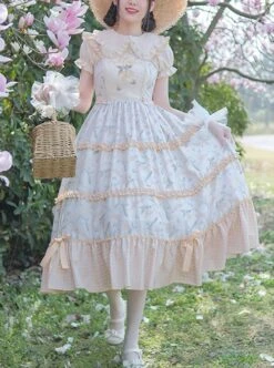 Half Summer Time Series Printed Embroidered Hem Rustic Style JSK Classic Lolita Sleeveless Dress -NAUS Lolita Shop 1 500x672 547