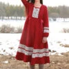 Retro Red Classic Lolita Long Sleeve Dress