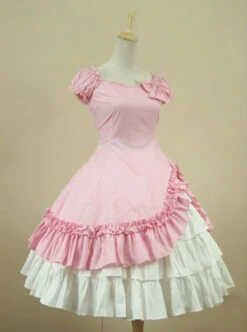 Cotton Short Sleeves Ruffle Classic Lolita Dress -NAUS Lolita Shop 1 500x672 593