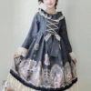 Retro Ruffle Collar Classic Lolita Puff Long Sleeve Dress