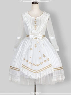 Puff Sleeve Bowknot Ruffles Classic Lolita Dress -NAUS Lolita Shop 1 500x672 631