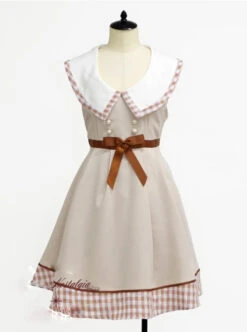 Lapel Bowknot Double-breasted Sleeveless Classic Lolita Dress -NAUS Lolita Shop 1 500x672 642