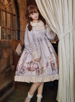 Fairy Tales Series OP Doll Collar Classic Lolita Long Sleeve Dress -NAUS Lolita Shop 1 500x672 674