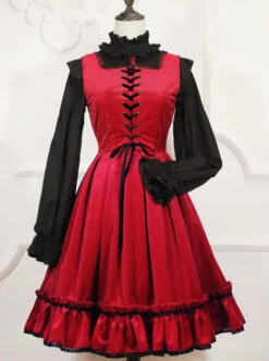 Retro Fairy Tale Style Gothic Lolita Sleeveless Dress -NAUS Lolita Shop 1 500x672 681