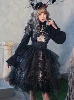 Divine Salvation Series Retro Gothic Lolita Sling Dress -NAUS Lolita Shop 1 500x672 733