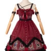 The Split Love Series Rose Gothic Lolita Red Sling Dress
