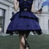 Cycle Series Klein Blue Velvet Halloween Cross Lace Gothic Lolita Short Sleeve Dress