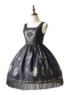 Retro Gothic Human-bone Lolita Sleeveless Dress -NAUS Lolita Shop 1 500x672 788