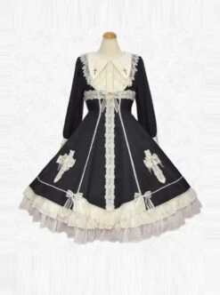 Maria Crucifix Series Long Sleeve Gothic Lolita Dress -NAUS Lolita Shop 1 500x672 799
