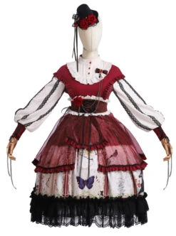 Dark Gold Hymn Series OP Gothic Lolita Long Sleeve Dress Set -NAUS Lolita Shop 1 500x672 826