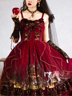 Decaying Forest Series JSK Retro Gothic Lolita Sling Dress -NAUS Lolita Shop 1 500x672 852