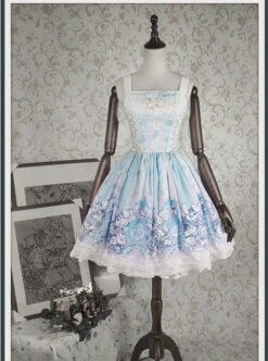 Bunny Alice Printing Chiffon Lolita Sleeveless Dress Version I -NAUS Lolita Shop 1 500x672 934